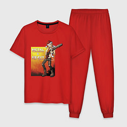 Пижама хлопковая мужская Metal Christmas & Heavy NY, цвет: красный
