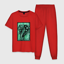 Пижама хлопковая мужская Кобра Змеиный стиль 2, цвет: красный