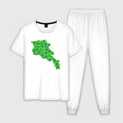 Пижама хлопковая мужская Smile Armenia, цвет: белый