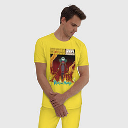 Пижама хлопковая мужская ЯРОСТНАЯ ПЛАНЕТИНА Рик и Морти, цвет: желтый — фото 2