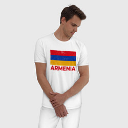 Пижама хлопковая мужская Armenia Flag, цвет: белый — фото 2