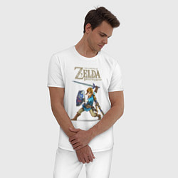 Пижама хлопковая мужская Z Link, цвет: белый — фото 2