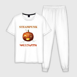 Пижама хлопковая мужская Стимпанк хэллоуин, цвет: белый