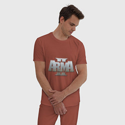 Пижама хлопковая мужская Operation Arrowhead, цвет: кирпичный — фото 2