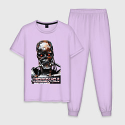Пижама хлопковая мужская Terminator T-800, цвет: лаванда