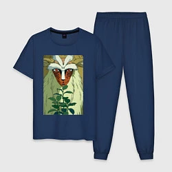 Пижама хлопковая мужская Forest spirit, цвет: тёмно-синий
