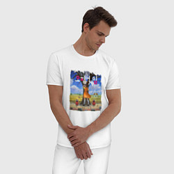 Пижама хлопковая мужская Игра в кальмара, цвет: белый — фото 2