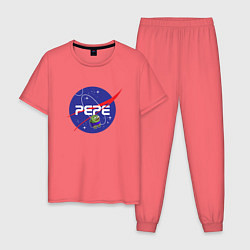 Пижама хлопковая мужская Pepe Pepe space Nasa, цвет: коралловый