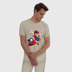 Пижама хлопковая мужская MarioOd, цвет: миндальный — фото 2