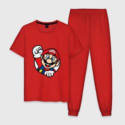 Пижама хлопковая мужская MarioFace, цвет: красный
