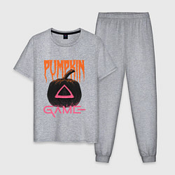 Пижама хлопковая мужская Pumpkin Game, цвет: меланж