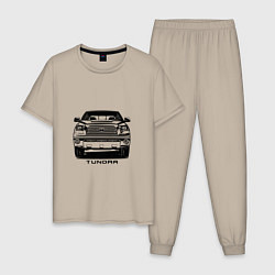 Пижама хлопковая мужская Тойота Тундра, цвет: миндальный