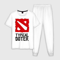 Пижама хлопковая мужская Typical Doter, цвет: белый