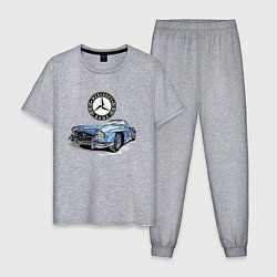 Пижама хлопковая мужская Mercedes-Benz Retro Rarity, Germany, цвет: меланж