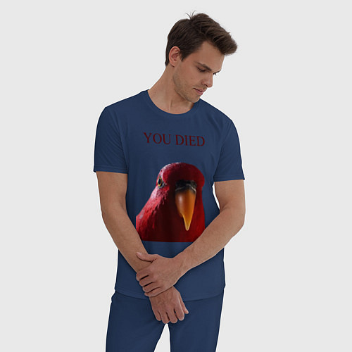 Мужская пижама Красный попугай / Тёмно-синий – фото 3