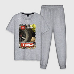 Пижама хлопковая мужская Toyota Racing Development Team, цвет: меланж