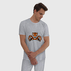 Пижама хлопковая мужская Tiger - Warrior, цвет: меланж — фото 2