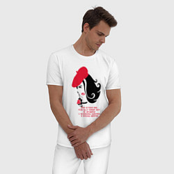 Пижама хлопковая мужская Красная шапочка и волк, цвет: белый — фото 2