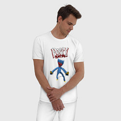 Пижама хлопковая мужская Poppy Playtime: Monster Huggy, цвет: белый — фото 2