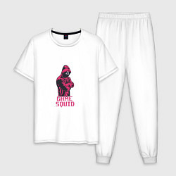 Пижама хлопковая мужская Game Squid Boy, цвет: белый