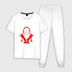 Пижама хлопковая мужская Кальмар - Сериал, цвет: белый