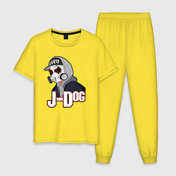 Пижама хлопковая мужская Hollywood Undead J-Dog цвета желтый — фото 1