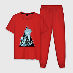 Пижама хлопковая мужская Гань ЮйGanyu Genshin Impact, цвет: красный