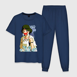 Пижама хлопковая мужская Angry princess, цвет: тёмно-синий