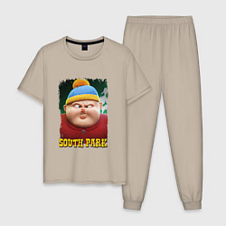 Пижама хлопковая мужская Eric Cartman 3D South Park, цвет: миндальный