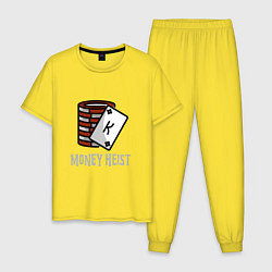 Пижама хлопковая мужская Money Heist King, цвет: желтый
