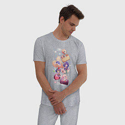 Пижама хлопковая мужская Чиби Инадзума, цвет: меланж — фото 2