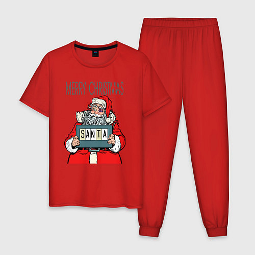 Мужская пижама Merry Christmas: Санта с синяком / Красный – фото 1