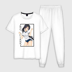 Пижама хлопковая мужская Мио Акияма K-On, Клуб легкой музыки, цвет: белый