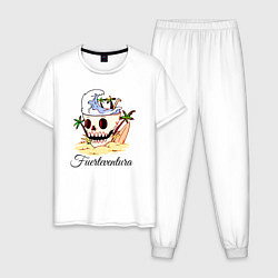 Пижама хлопковая мужская Fuerteventura - Summer, цвет: белый