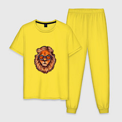 Пижама хлопковая мужская Lions head, цвет: желтый