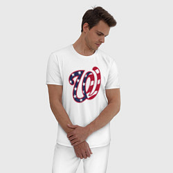 Пижама хлопковая мужская Washington Nationals - baseball team, цвет: белый — фото 2