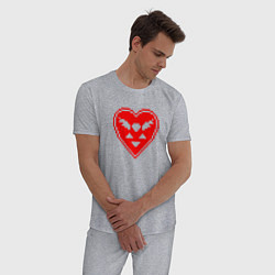 Пижама хлопковая мужская Deltarune красное сердце, цвет: меланж — фото 2