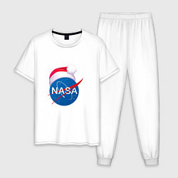 Пижама хлопковая мужская NASA NEW YEAR 2022, цвет: белый