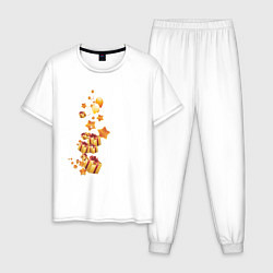 Пижама хлопковая мужская Долгожданные подарки, цвет: белый