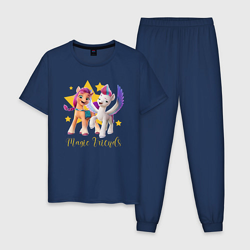 Мужская пижама Magic Pony Friends / Тёмно-синий – фото 1