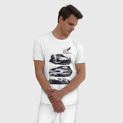 Пижама хлопковая мужская Audi motorsport concept sketch, цвет: белый — фото 2