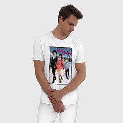 Пижама хлопковая мужская Бездомный god, цвет: белый — фото 2