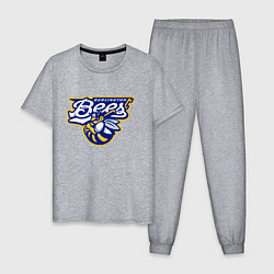 Пижама хлопковая мужская Burlington Bees - baseball team, цвет: меланж