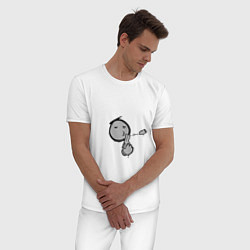 Пижама хлопковая мужская Граффити скорострел, цвет: белый — фото 2