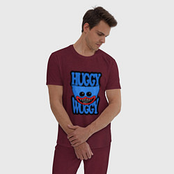 Пижама хлопковая мужская Huggy Wuggy 01, цвет: меланж-бордовый — фото 2