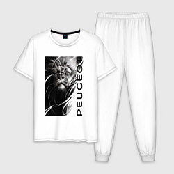 Пижама хлопковая мужская PeugeotЛЕВ, цвет: белый