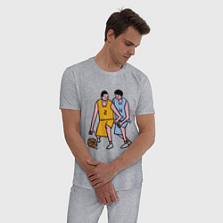 Пижама хлопковая мужская Баскетбол Куроко 2022, цвет: меланж — фото 2