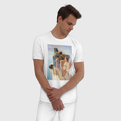 Пижама хлопковая мужская Картина Выгодная позиция, цвет: белый — фото 2
