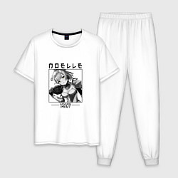 Пижама хлопковая мужская Ноэлль Noelle, Genshin Impact, цвет: белый
