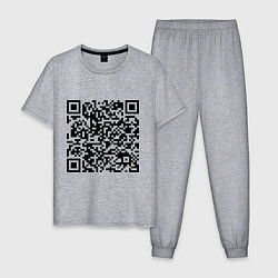 Пижама хлопковая мужская QR-код Скала Джонсон, цвет: меланж